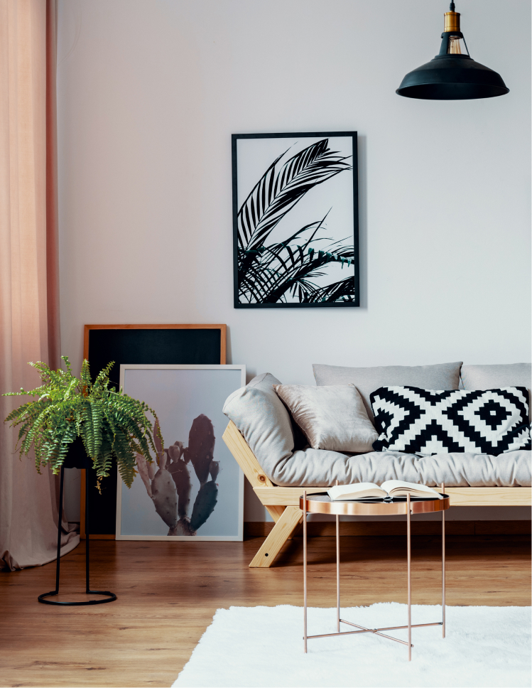 hardwood flooring in a modern living room